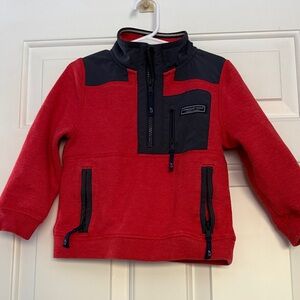 Vineyard Vines Kids Red and Blue Quarter-Zip Sweatshirt